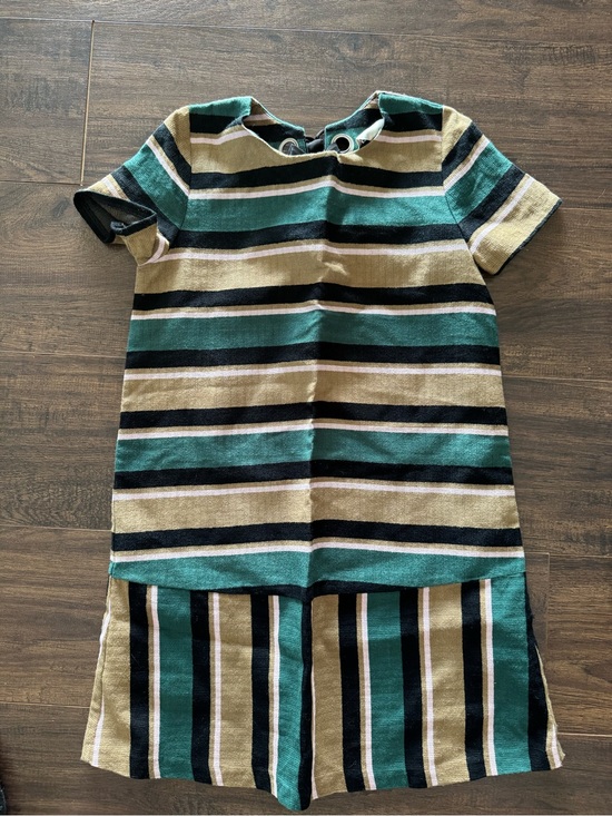 JOA Dresses & Skirts - JOA Women's Dress Multicolor Striped Drop Waist Rib Knit Retro Green Sz Small